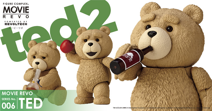 フィギュアコンプレックス ムービーリボ SERIES No.006 TED テッド 前代未聞の10,000パターン以上の表情が再現できる！愛くるしい中年テディベア『テッド』のフル可動フィギュア 2017年3月発売予定 ¥5980(税別)