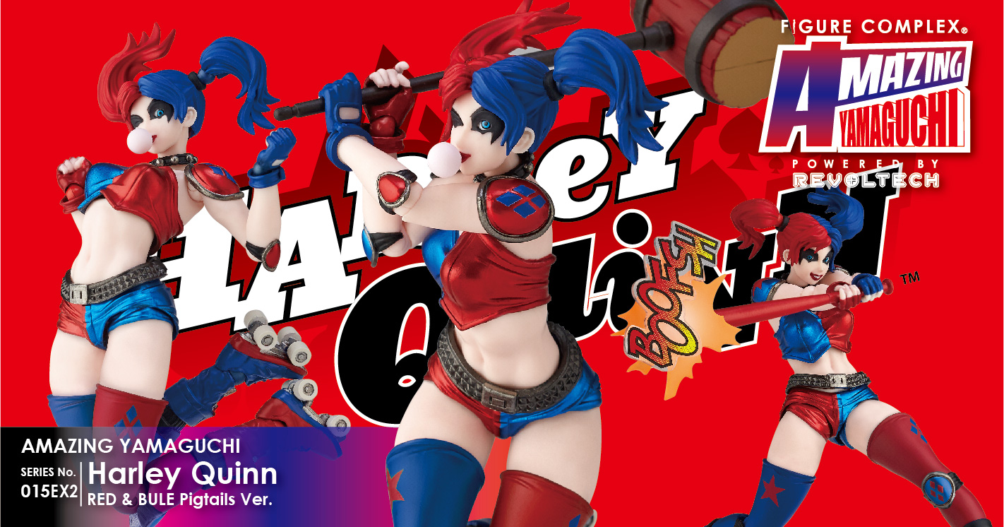 AMAZING YAMAGUCHI SERIES No.015EX2 harleyquinn RED & BULE Pigtails Ver. ハーレイ・クイン 赤青ツインテールVer. あみあみ限定版 2020年12月26日発売予定 ¥7500(税抜)